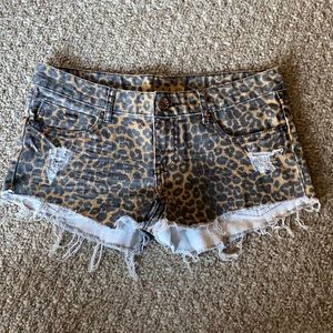 PAC Sun Cheetah cut off shorts